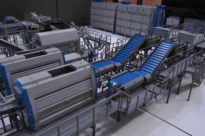 3D打印縮放等比例模型(庫)解決企業(yè)生產(chǎn)線復雜問題,3D打印出生產(chǎn)線模型展示圖