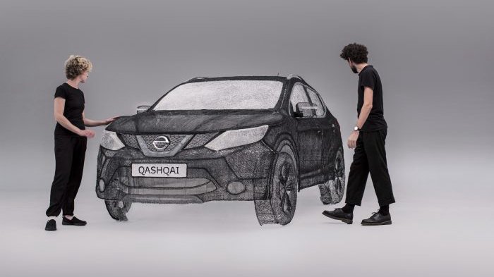 最新(圖/文/視頻)日產造世界首個最大3D打印筆雕塑 3D素描功力深厚